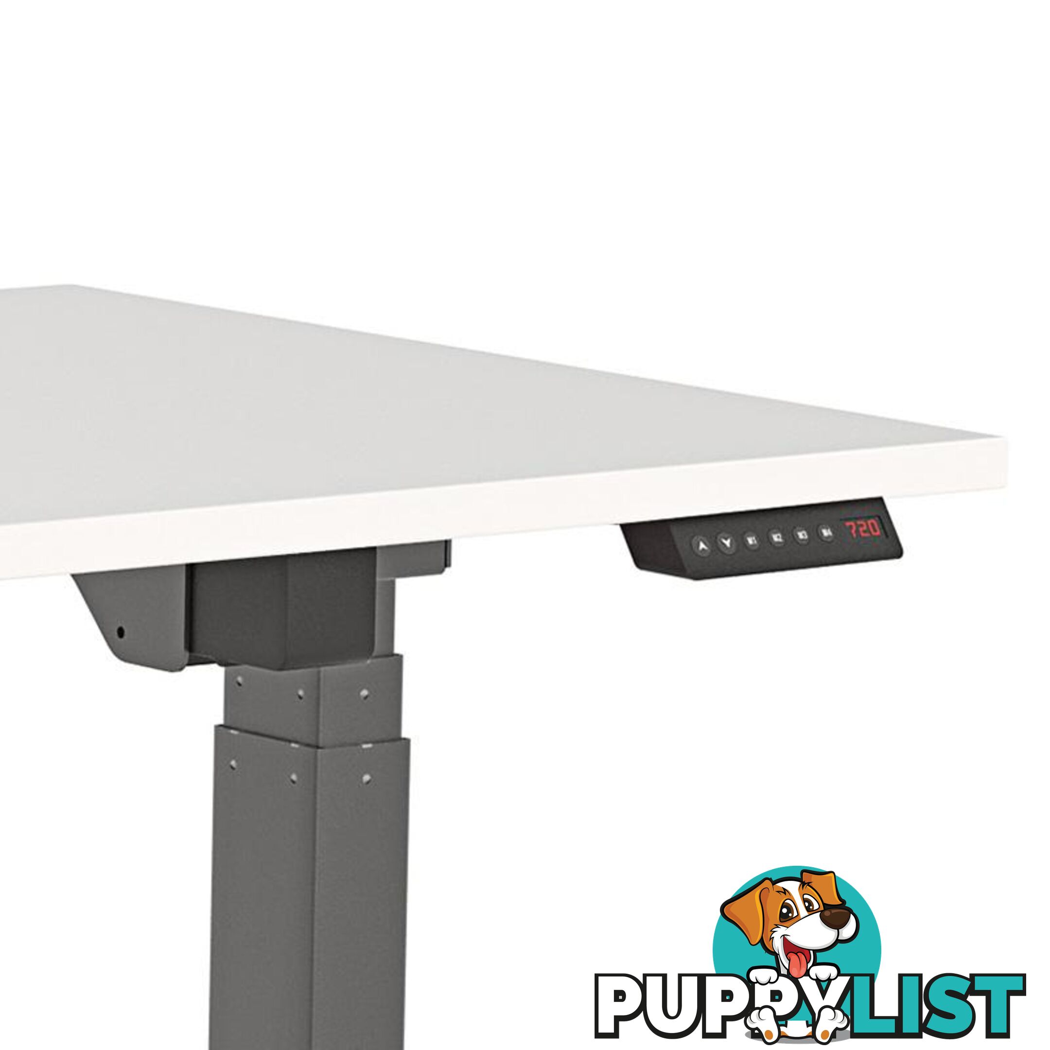 AGILE PRO Electric 2 Column Sit Standing Desk - 1200mm to 1800mm - White & Black - OG_AGE2SSD152