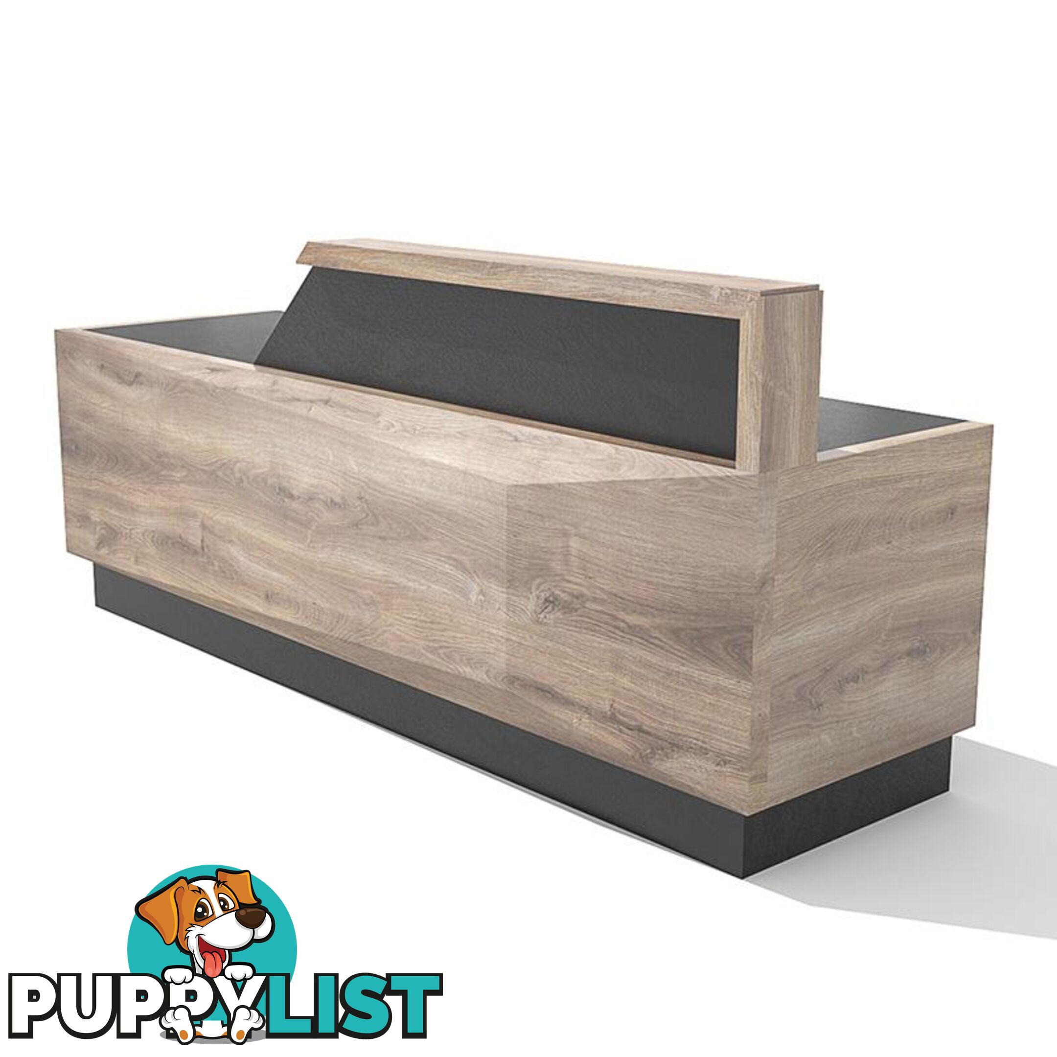 CONROY 2.4M Reception Desk Left Panel - Warm Oak & Black - WF-NT033-L - 9334719010168