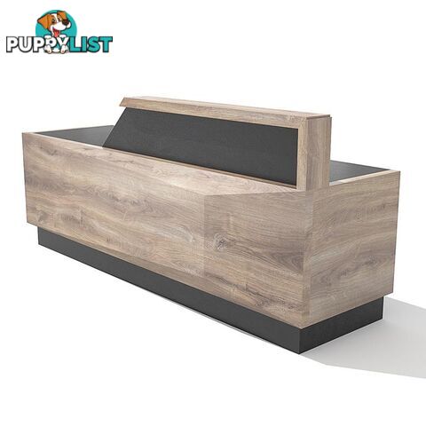 CONROY 2.4M Reception Desk Left Panel - Warm Oak & Black - WF-NT033-L - 9334719010168