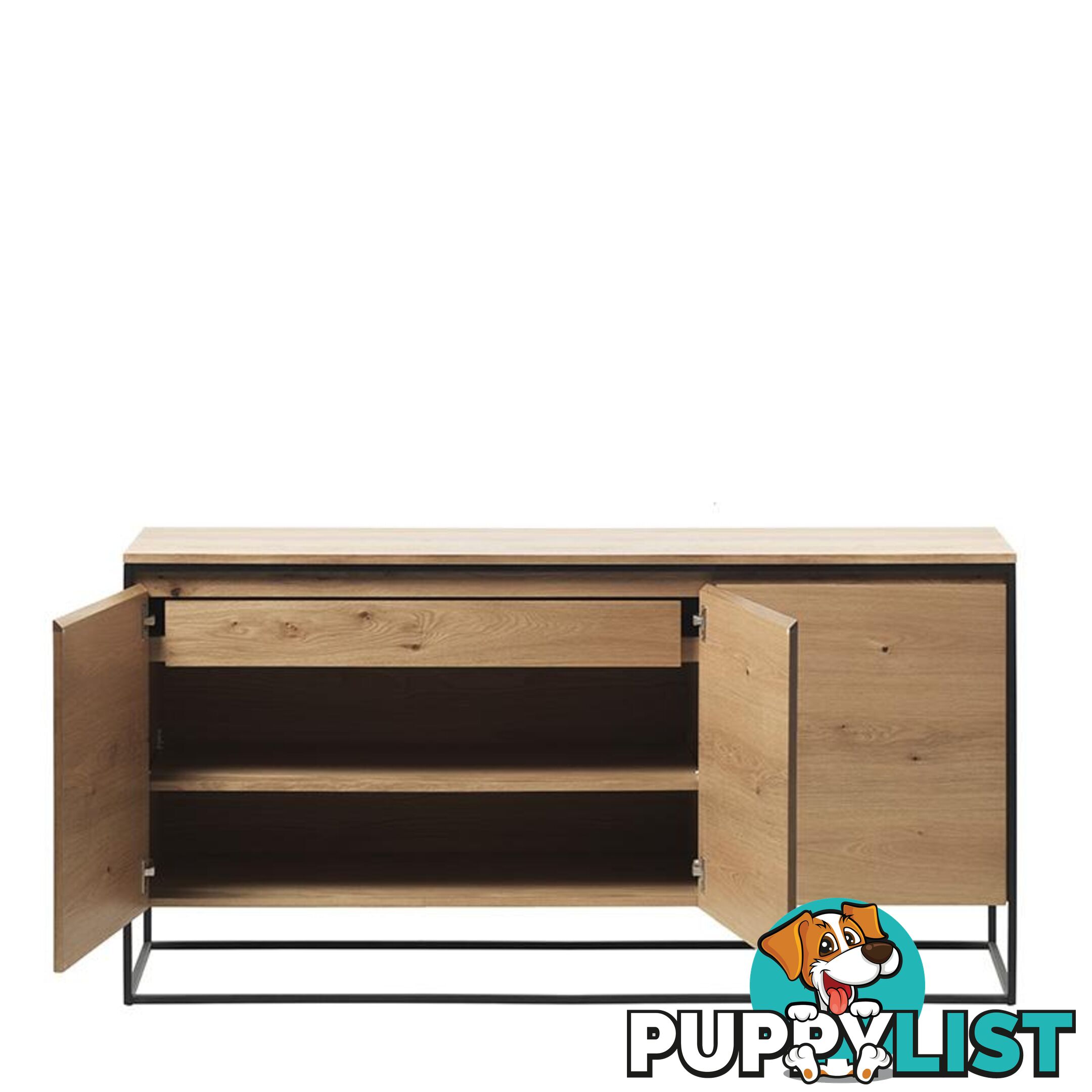 RIVOLI Sideboard 155cm -  Natural Oak / Black - 40811020 - 5704745096872