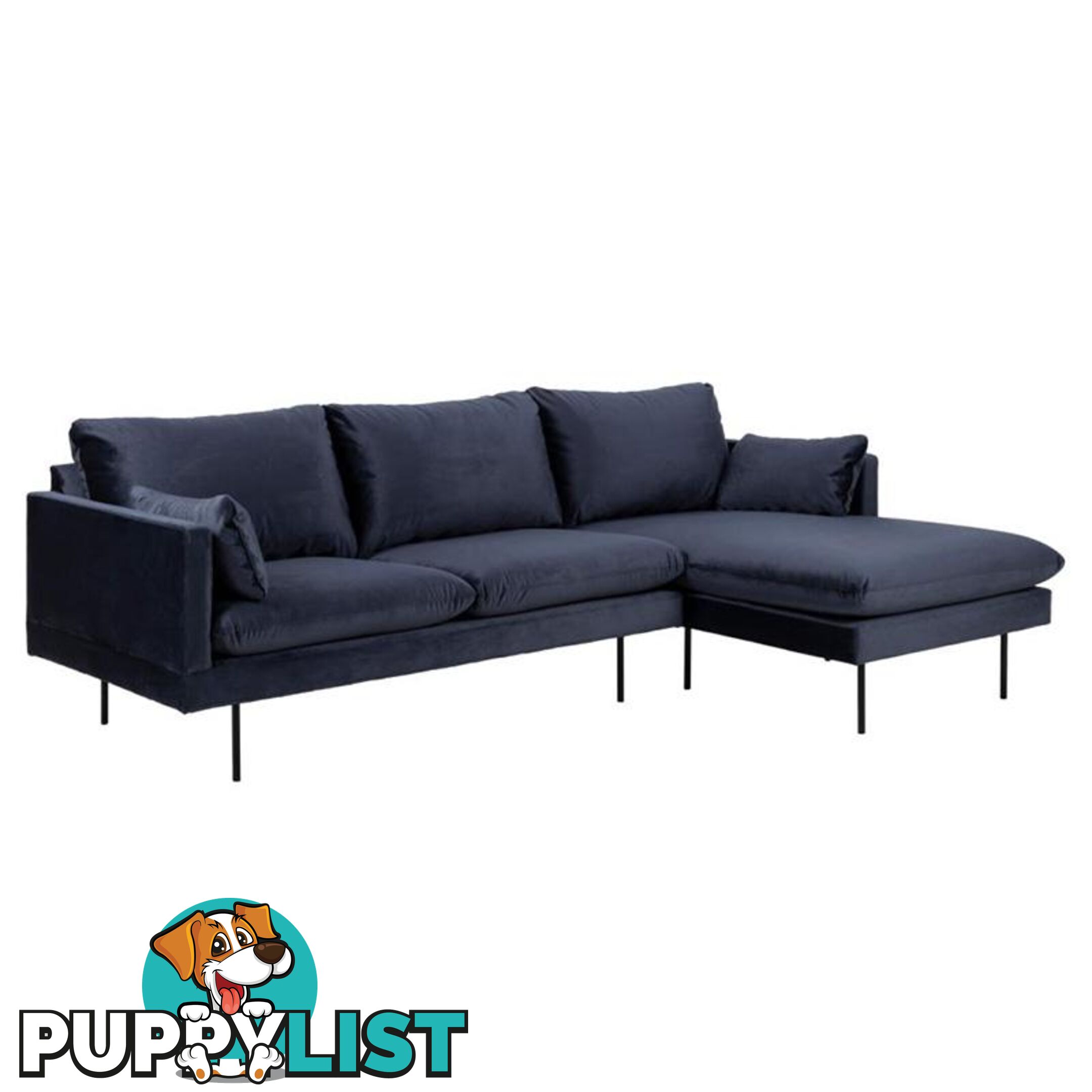 AKEMI 2 Seater Sofa with Right Chaise - Blue - AC-H000018905 - 5713941047687