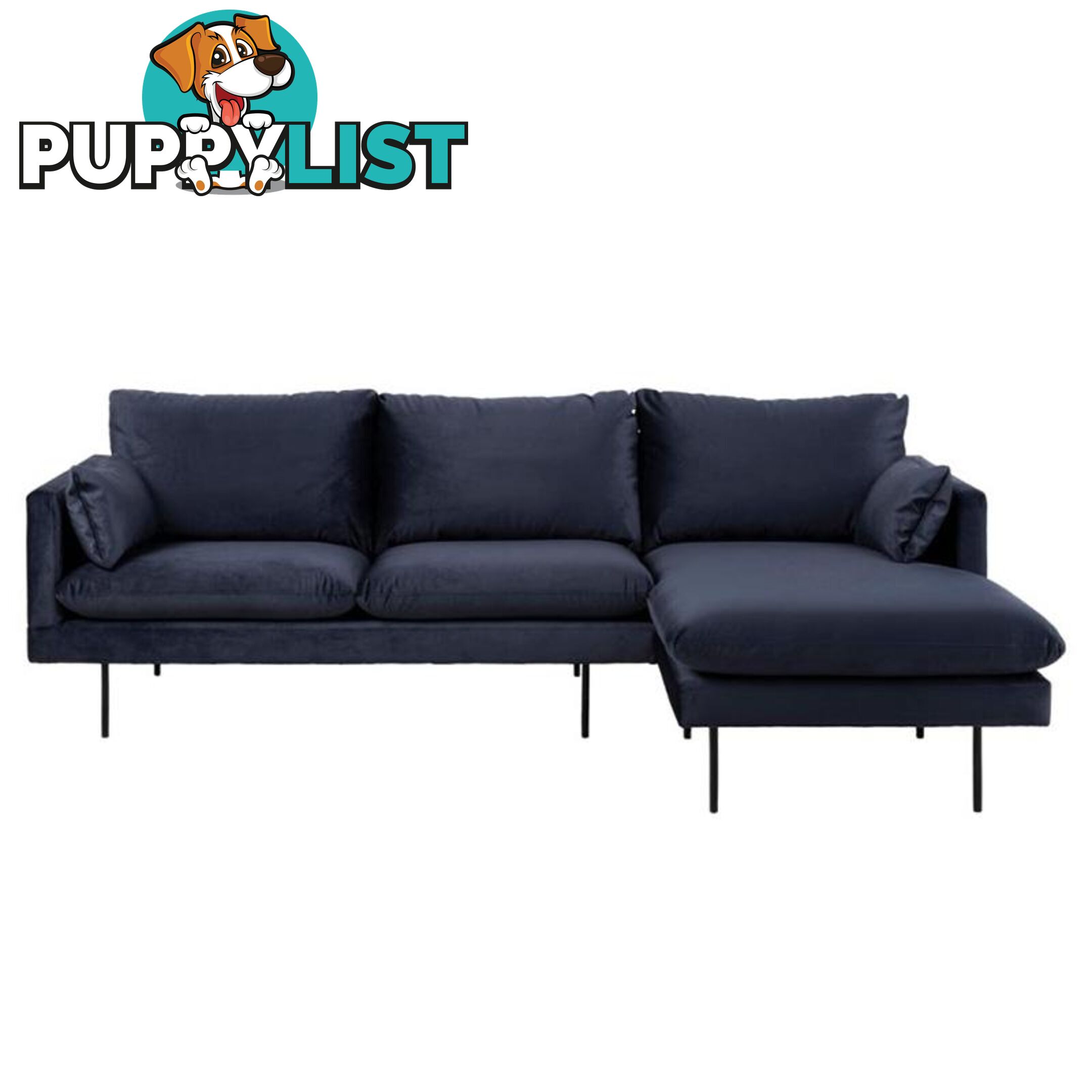 AKEMI 2 Seater Sofa with Right Chaise - Blue - AC-H000018905 - 5713941047687