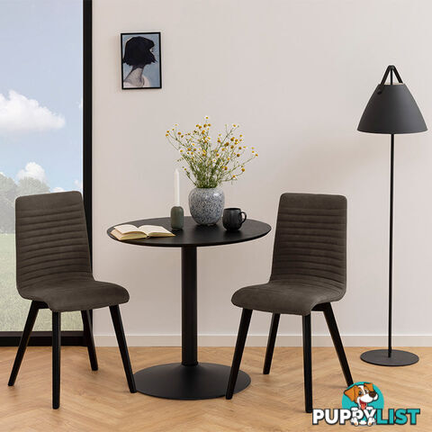 TITAN Round Dining Table 80cm - Black - AC-H000019796 - 5713941103420