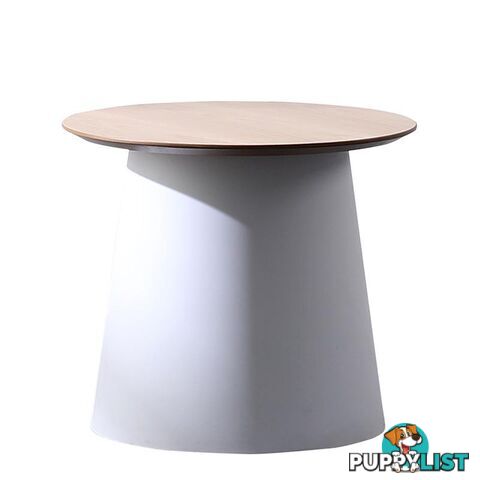 ZEEBA Side Table 49cm - White & Natural - BB-299MS-W - 9334719011004