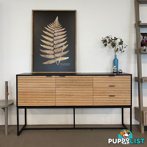 ODENCE Sideboard 160cm - Natural & Black - AS-ODENCESB02 - 9334719010953