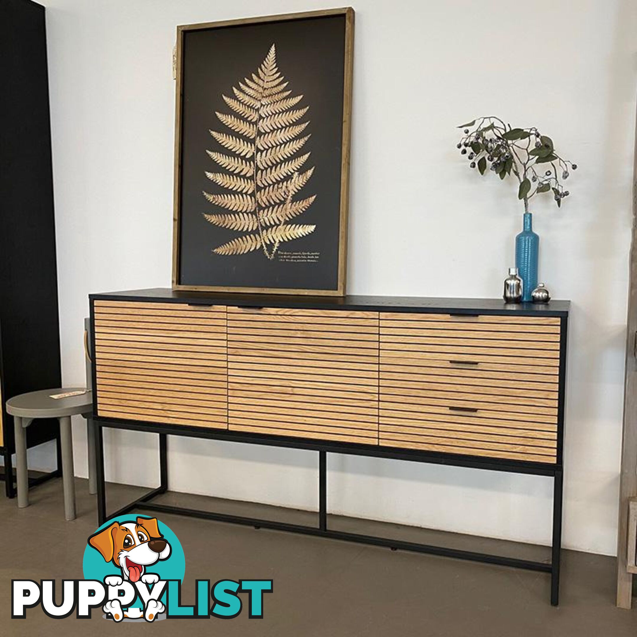 ODENCE Sideboard 160cm - Natural & Black - AS-ODENCESB02 - 9334719010953