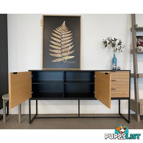 ODENCE Sideboard 160cm - Natural & Black - AS-ODENCESB02 - 9334719010953