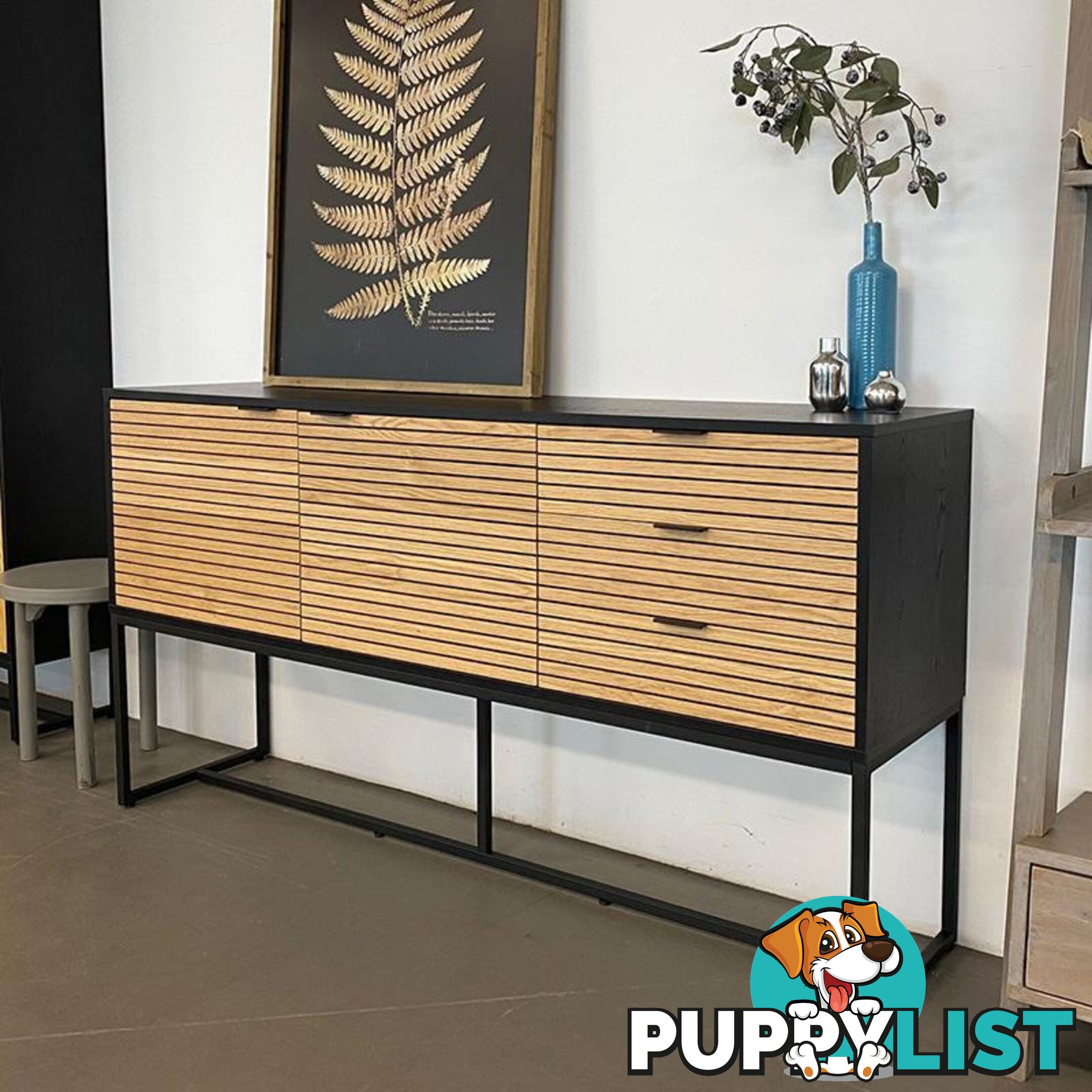 ODENCE Sideboard 160cm - Natural & Black - AS-ODENCESB02 - 9334719010953