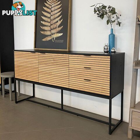 ODENCE Sideboard 160cm - Natural & Black - AS-ODENCESB02 - 9334719010953