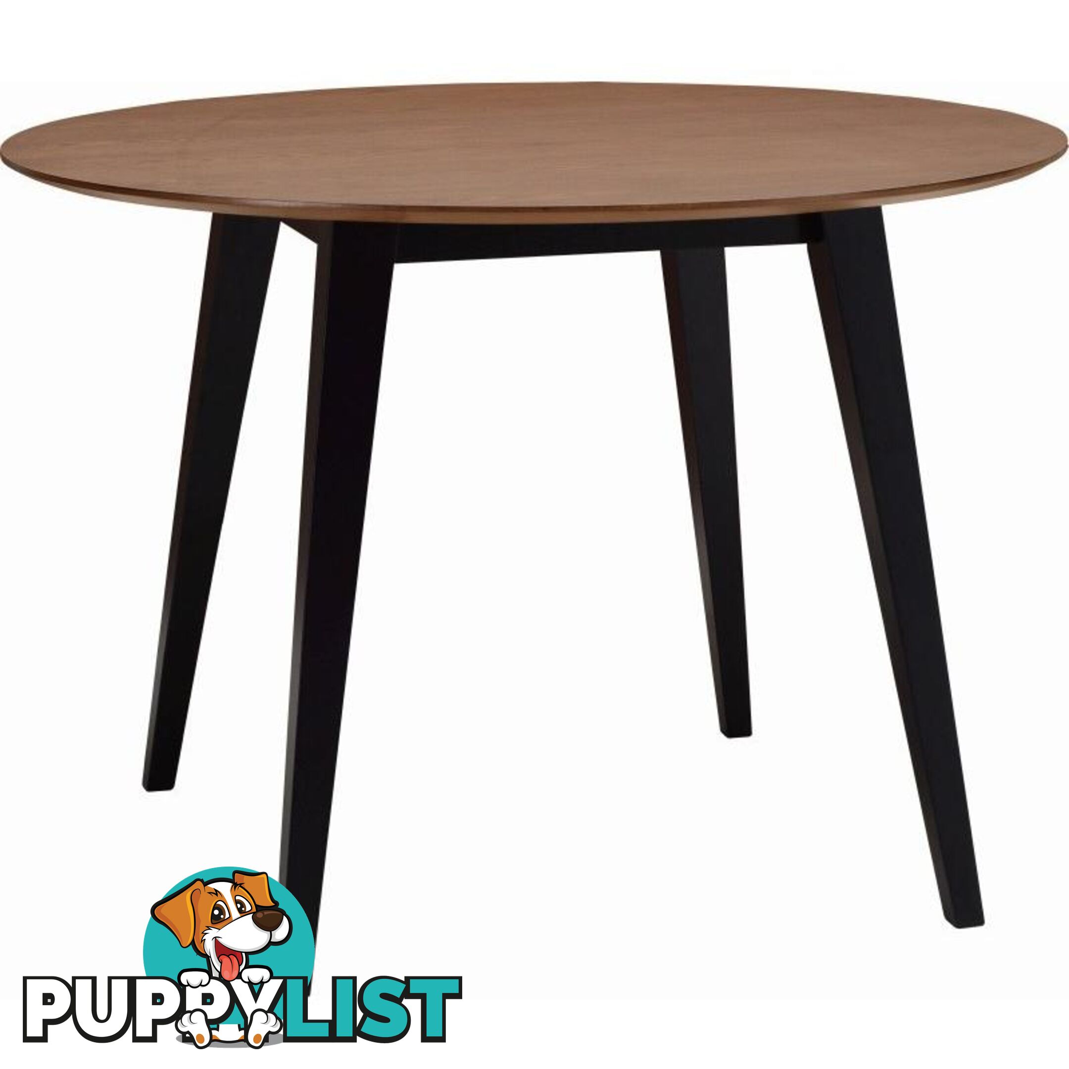 Platon Round Dining Table - 105cm - Black Ash + Cocoa - 1439291 - 9334719005454