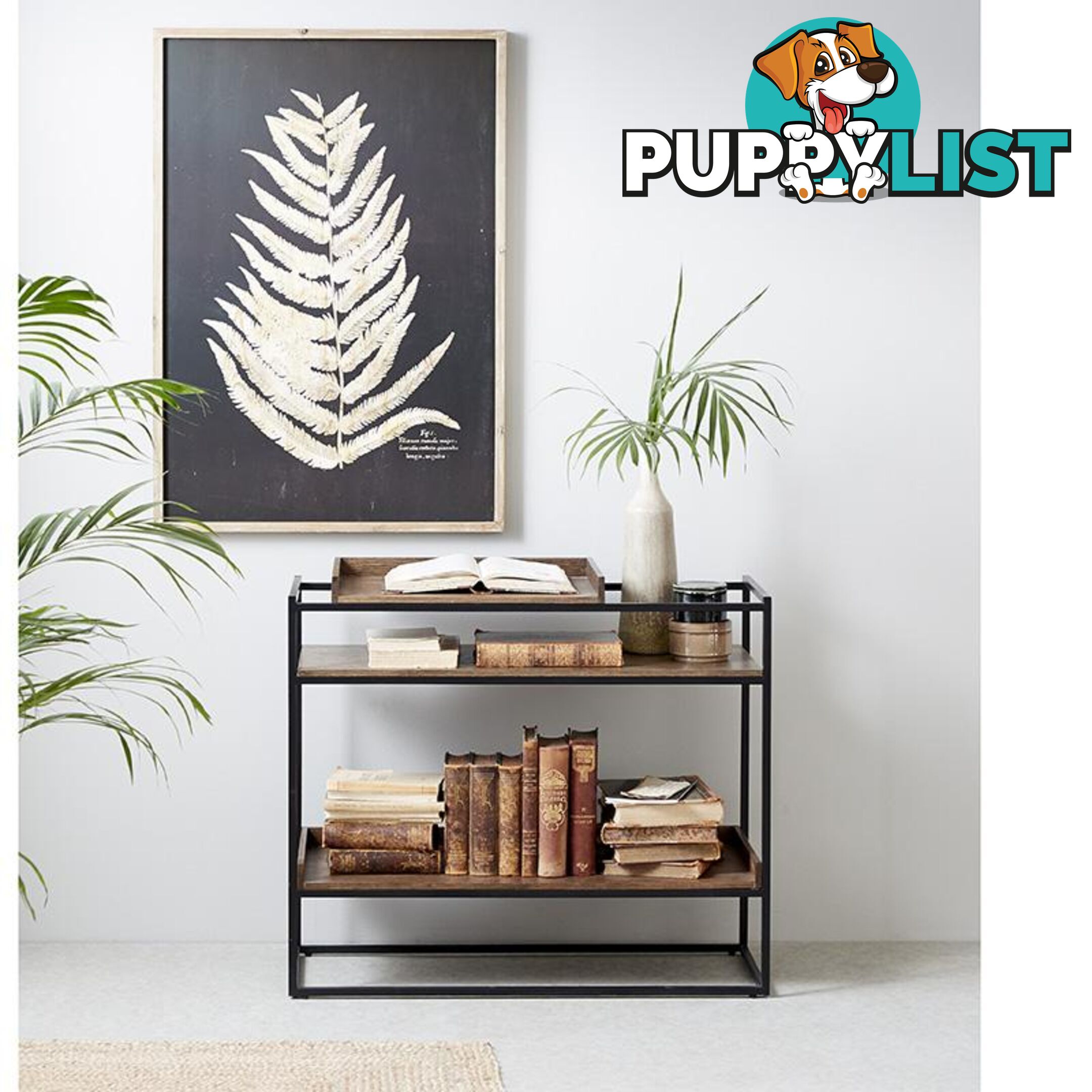 RIVOLI Display Unit Console 90cm - Smoke Oak / Black - 42053020 - 5704745089447