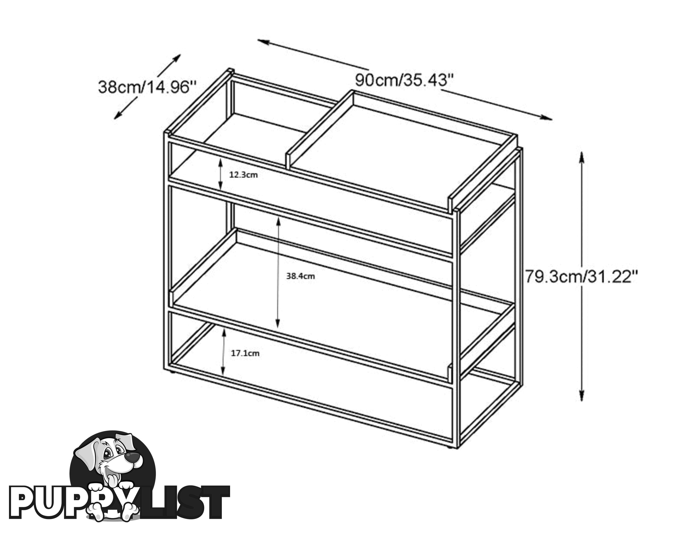 RIVOLI Display Unit Console 90cm - Smoke Oak / Black - 42053020 - 5704745089447