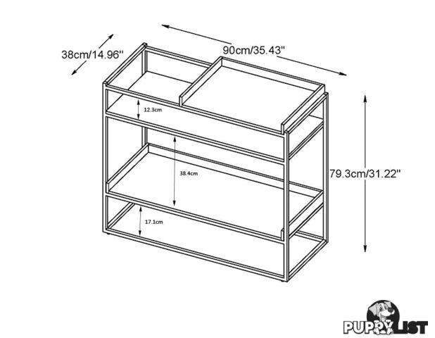 RIVOLI Display Unit Console 90cm - Smoke Oak / Black - 42053020 - 5704745089447