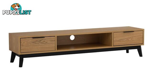 MALTON Entertainment TV Unit 180cm - Natural & Black - 336027 - 9334719004013