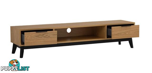 MALTON Entertainment TV Unit 180cm - Natural & Black - 336027 - 9334719004013