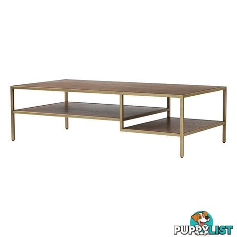 WILLINGHAM Coffee Table 140cm - Brass & Wood - 134042 - 9334719000596