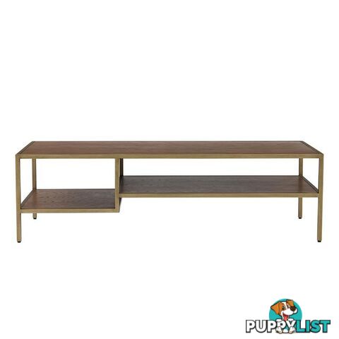 WILLINGHAM Coffee Table 140cm - Brass & Wood - 134042 - 9334719000596