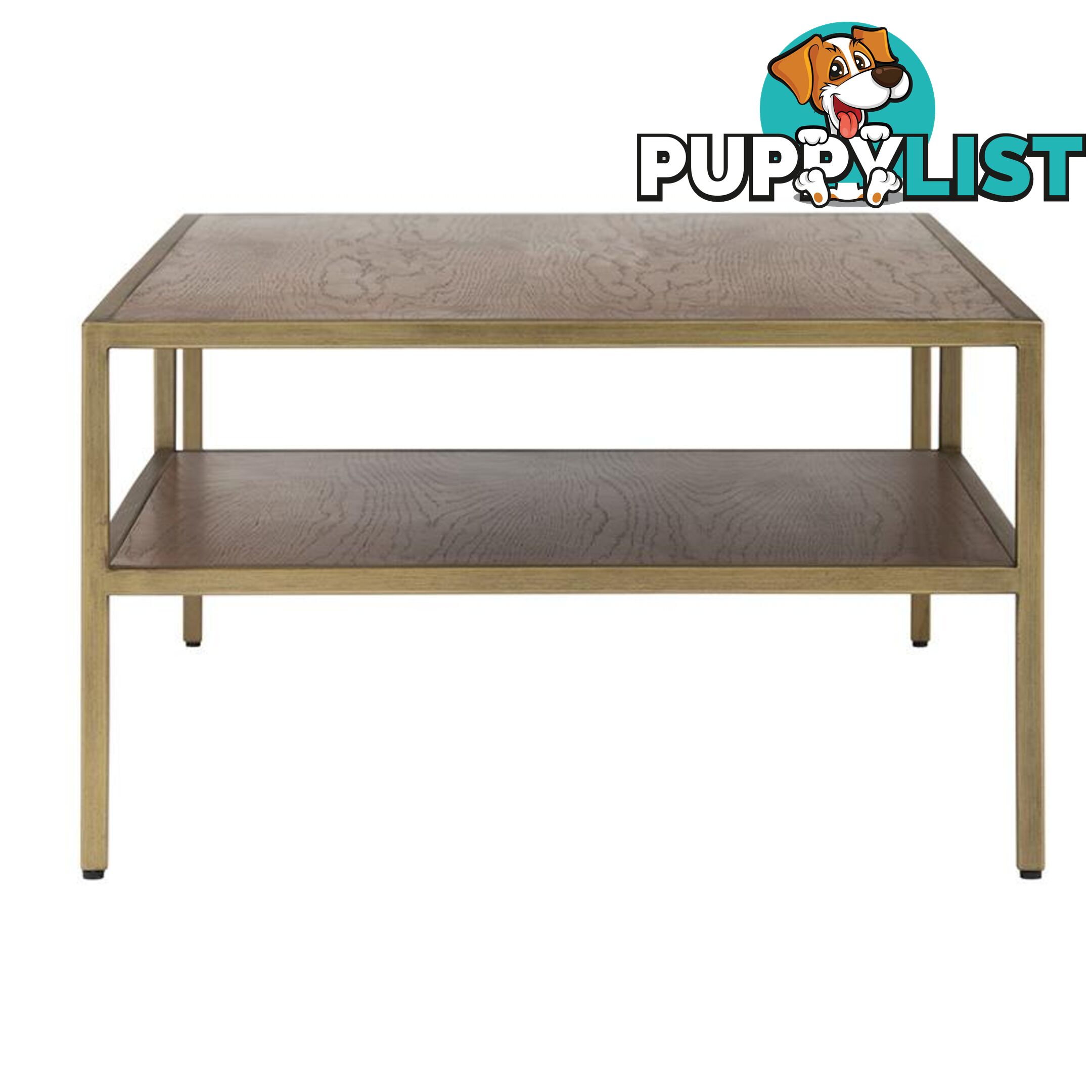 WILLINGHAM Coffee Table 140cm - Brass & Wood - 134042 - 9334719000596