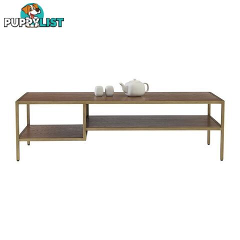 WILLINGHAM Coffee Table 140cm - Brass & Wood - 134042 - 9334719000596