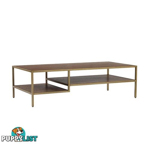 WILLINGHAM Coffee Table 140cm - Brass & Wood - 134042 - 9334719000596