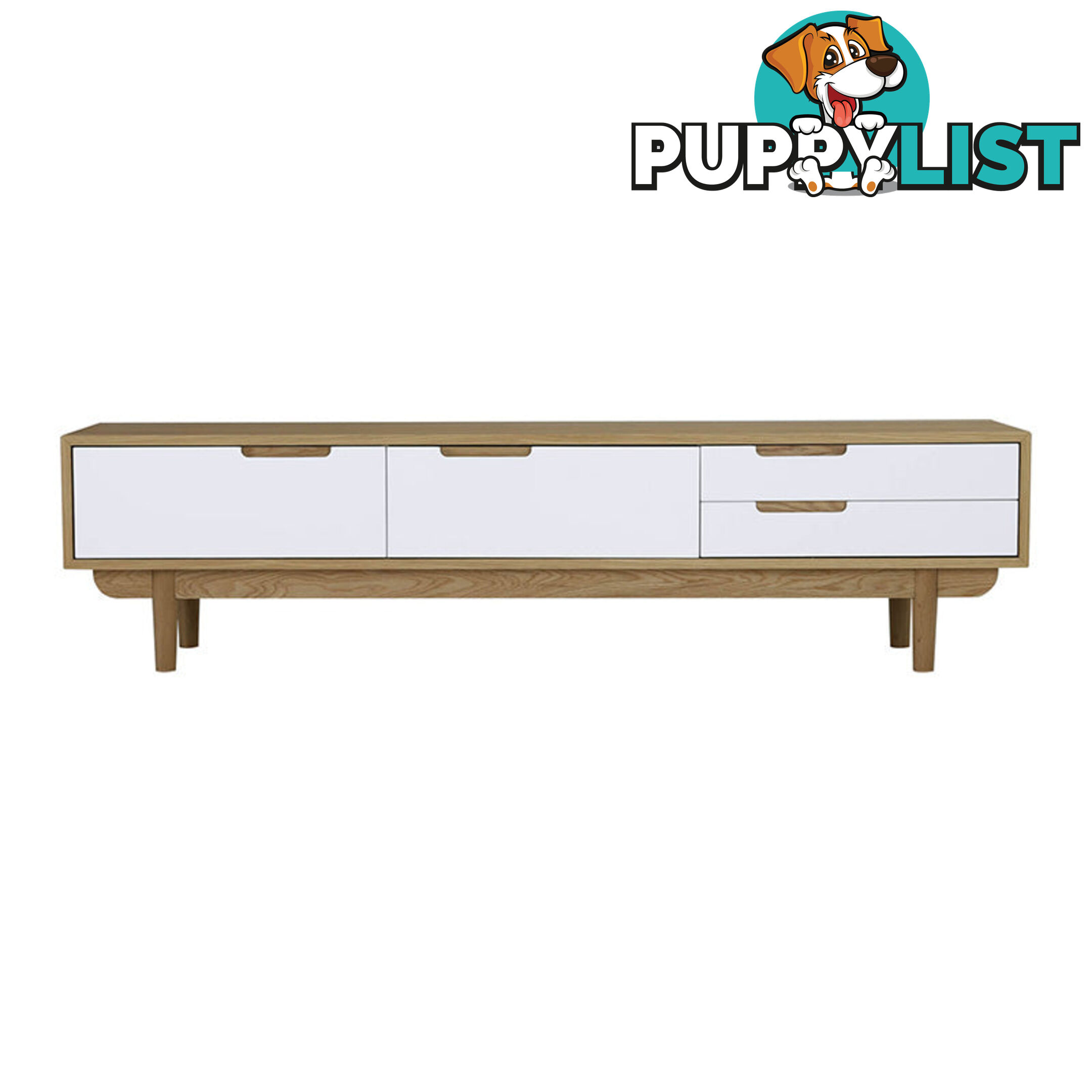 NAKULA Entertainment TV Unit 185.5cm - Natural & White - 336055 - 9334719012162