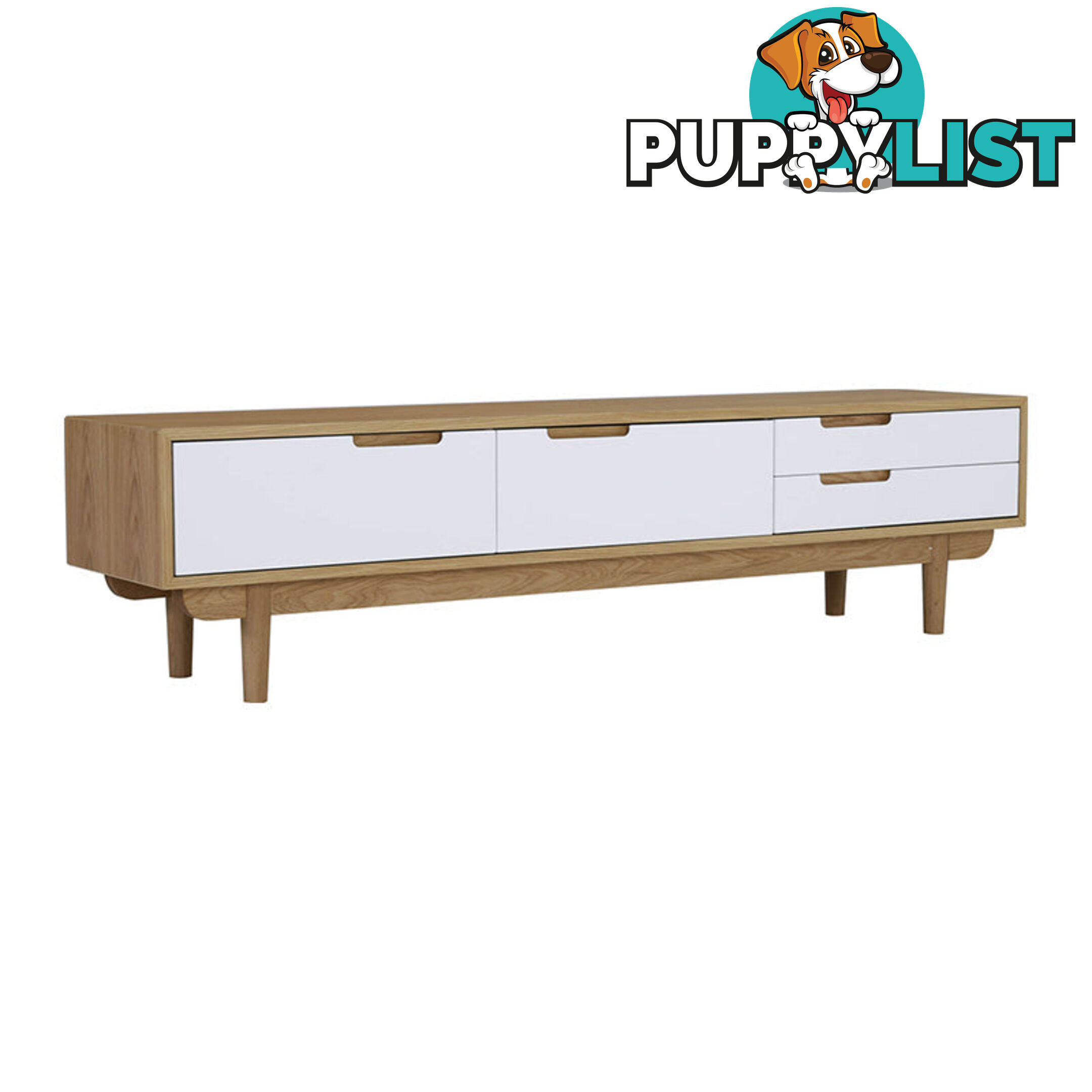 NAKULA Entertainment TV Unit 185.5cm - Natural & White - 336055 - 9334719012162