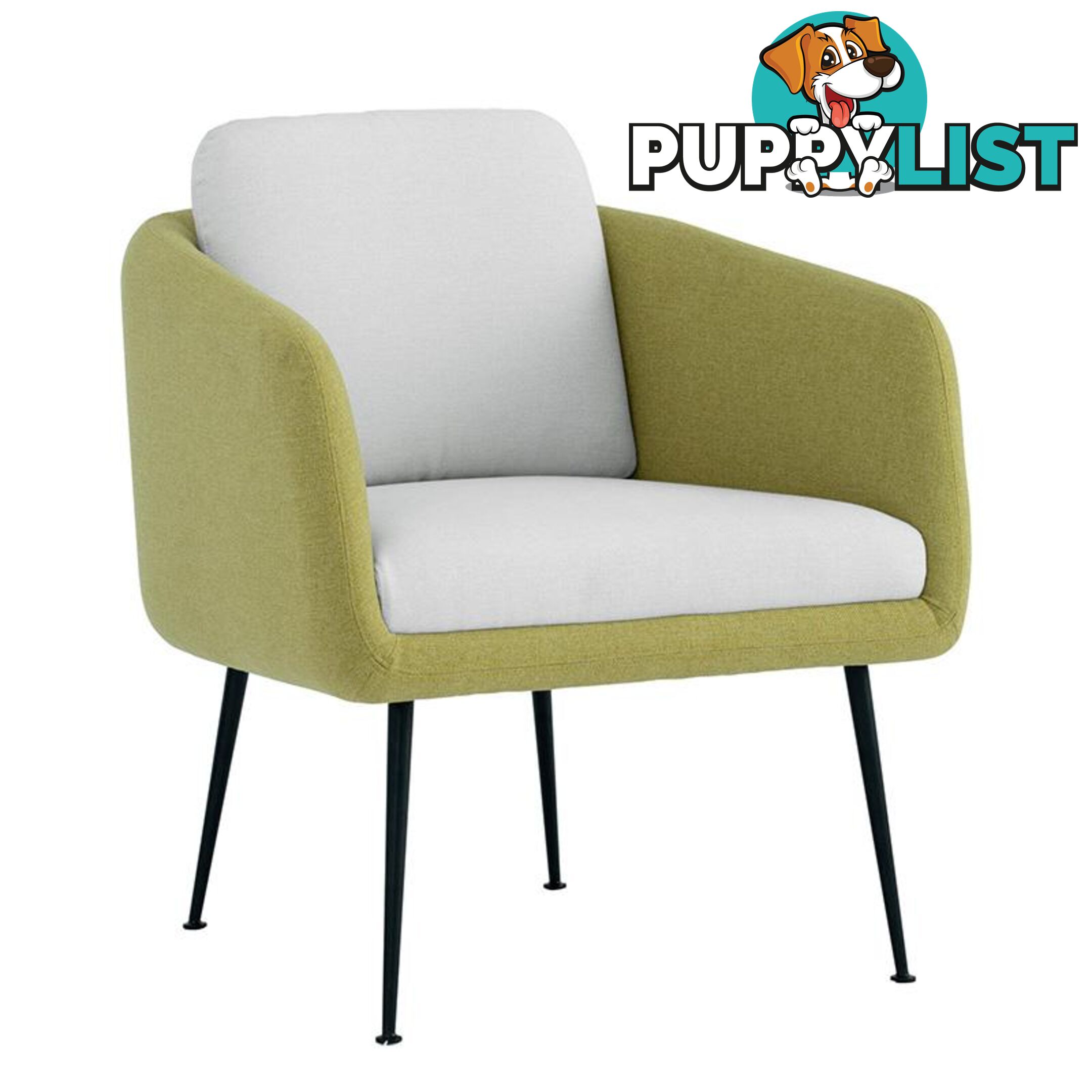 COUGAR Lounge Chair - Tea Green & Pale Golden - 231171 - 9334719006321