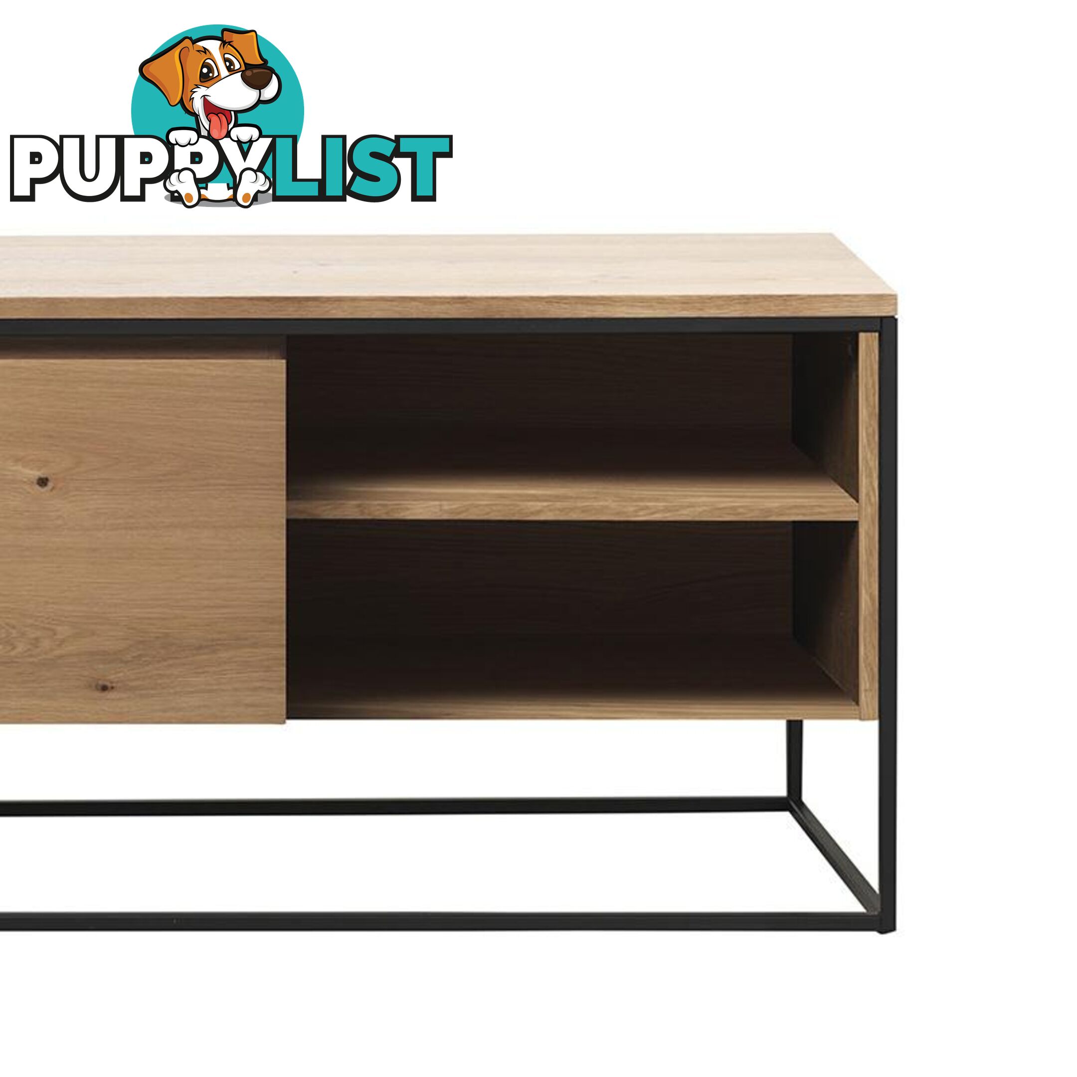 RIVOLI TV Entertainment Unit 155cm -  Natural Oak / Black - 40821020 - 5704745096889