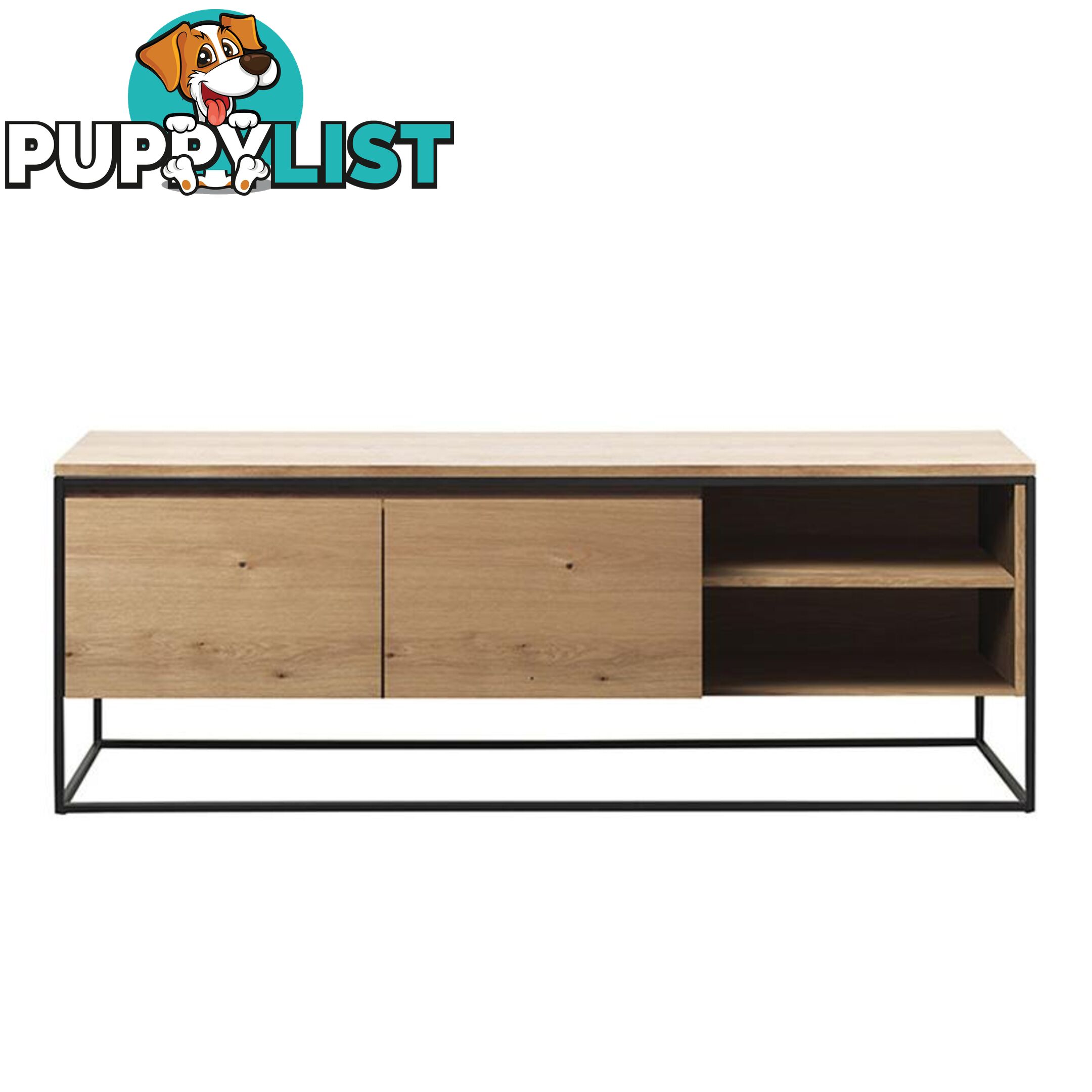 RIVOLI TV Entertainment Unit 155cm -  Natural Oak / Black - 40821020 - 5704745096889