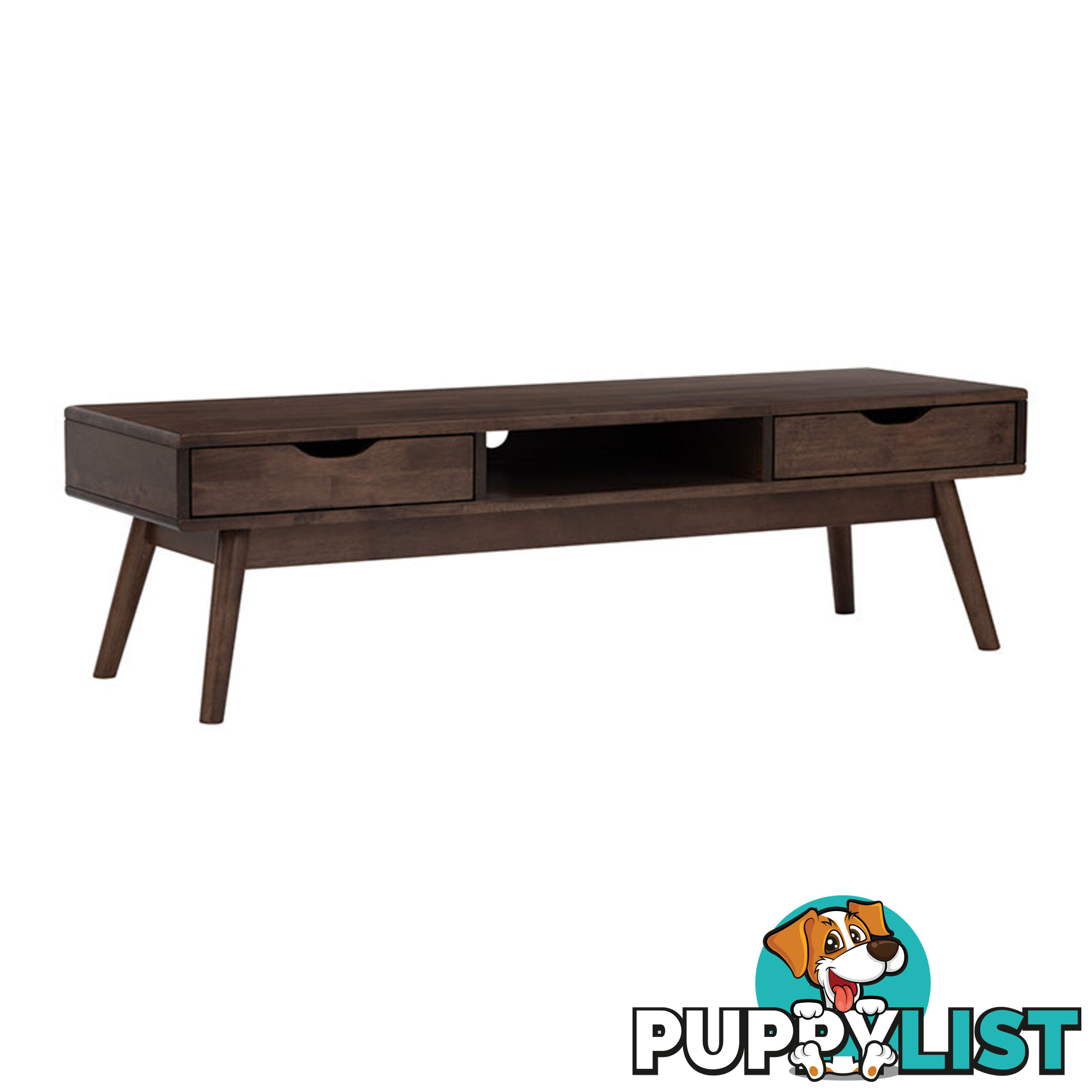 LAMAR Entertainment TV Unit with 2 Drawers 150cm - Walnut - 335026 - 9334719011783