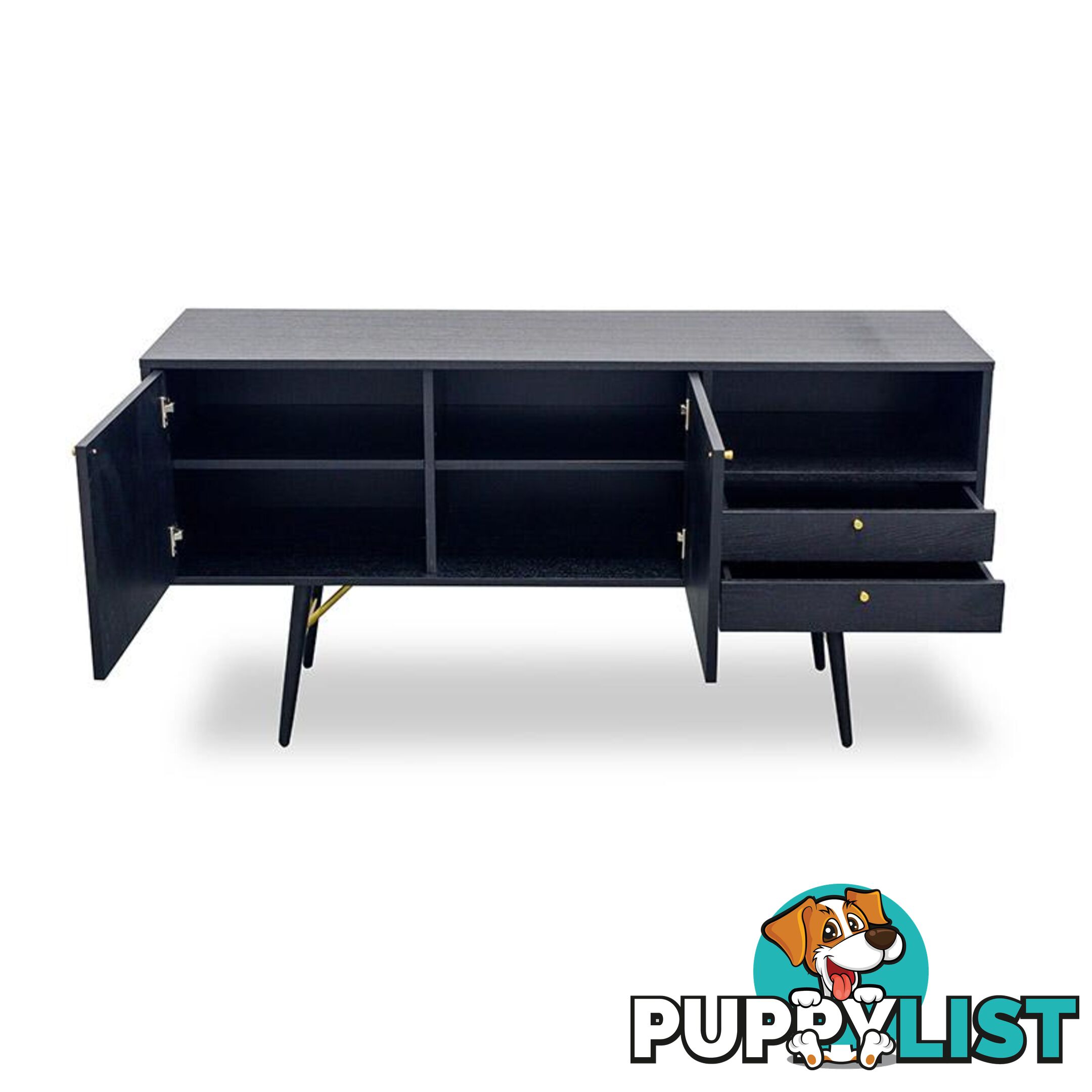 OMARI Sideboard 160cm - Black - DI-J9580-1 - 9334719001920