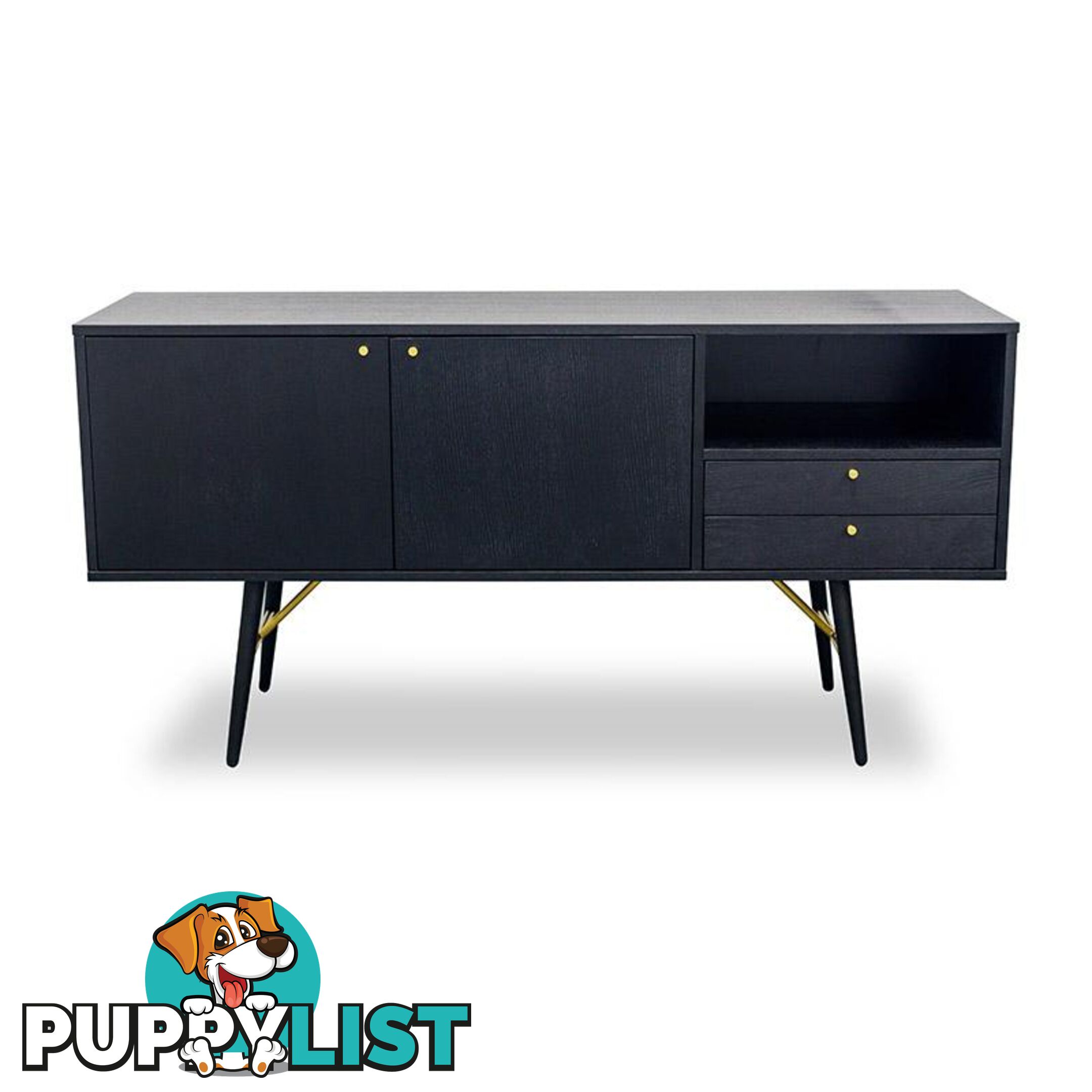 OMARI Sideboard 160cm - Black - DI-J9580-1 - 9334719001920