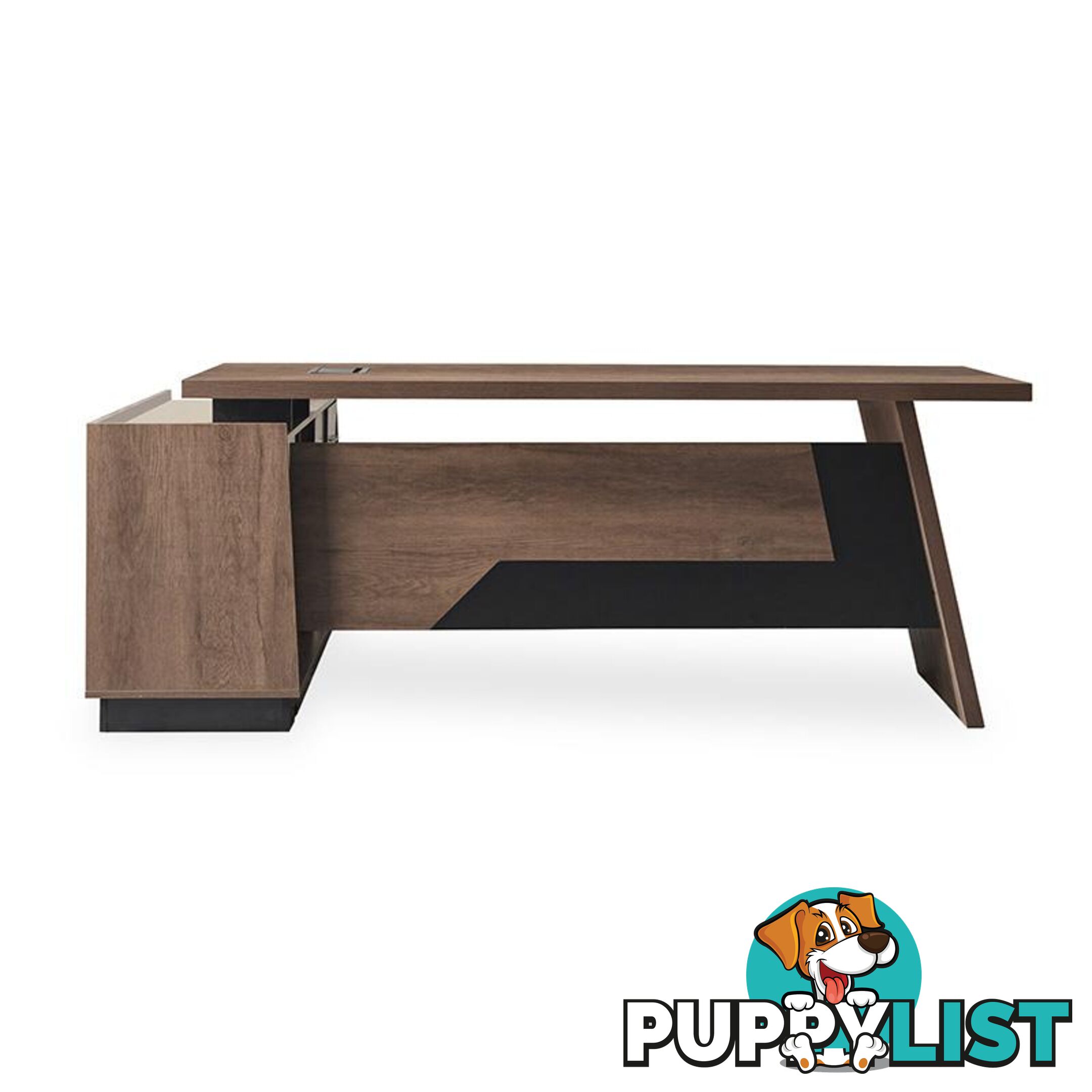 SUTTON Executive Desk with Right Return 1.8M - 2.0M - Warm Oak & Black - WF-M2507-R - 9334719011486