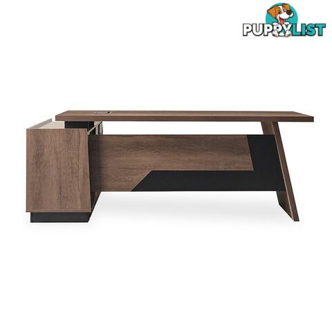 SUTTON Executive Desk with Right Return 1.8M - 2.0M - Warm Oak & Black - WF-M2507-R - 9334719011486