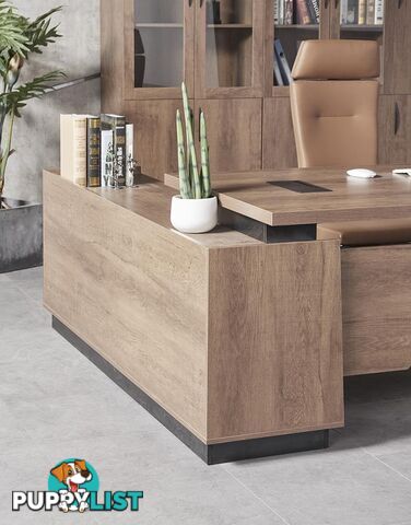 SUTTON Executive Desk with Right Return 1.8M - 2.0M - Warm Oak & Black - WF-M2507-R - 9334719011486