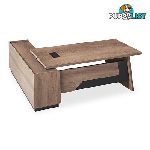 SUTTON Executive Desk with Right Return 1.8M - 2.0M - Warm Oak & Black - WF-M2507-R - 9334719011486