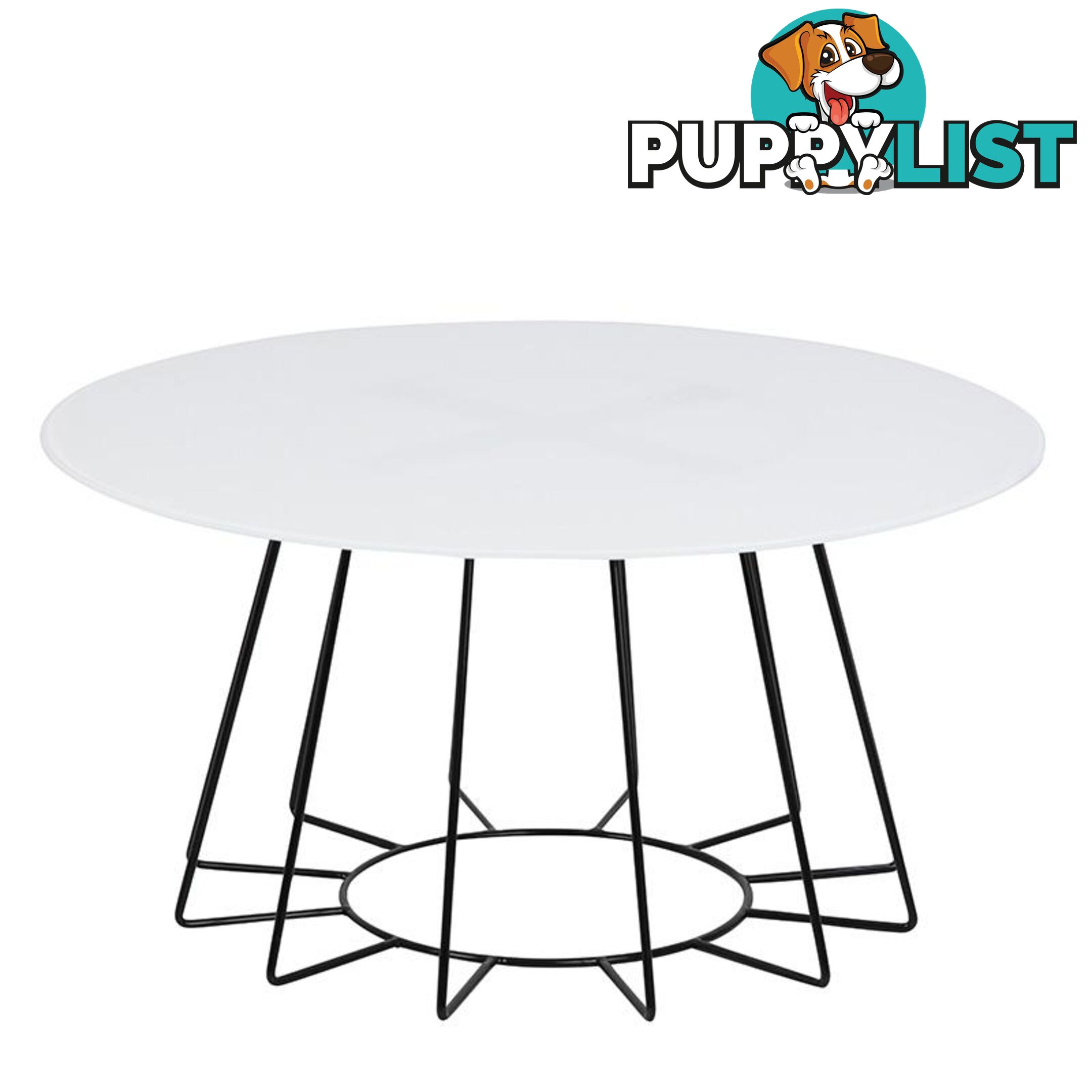 CYRUS Glass Coffee Table 80cm - White & Black - AC-H000020976 - 5705994877199