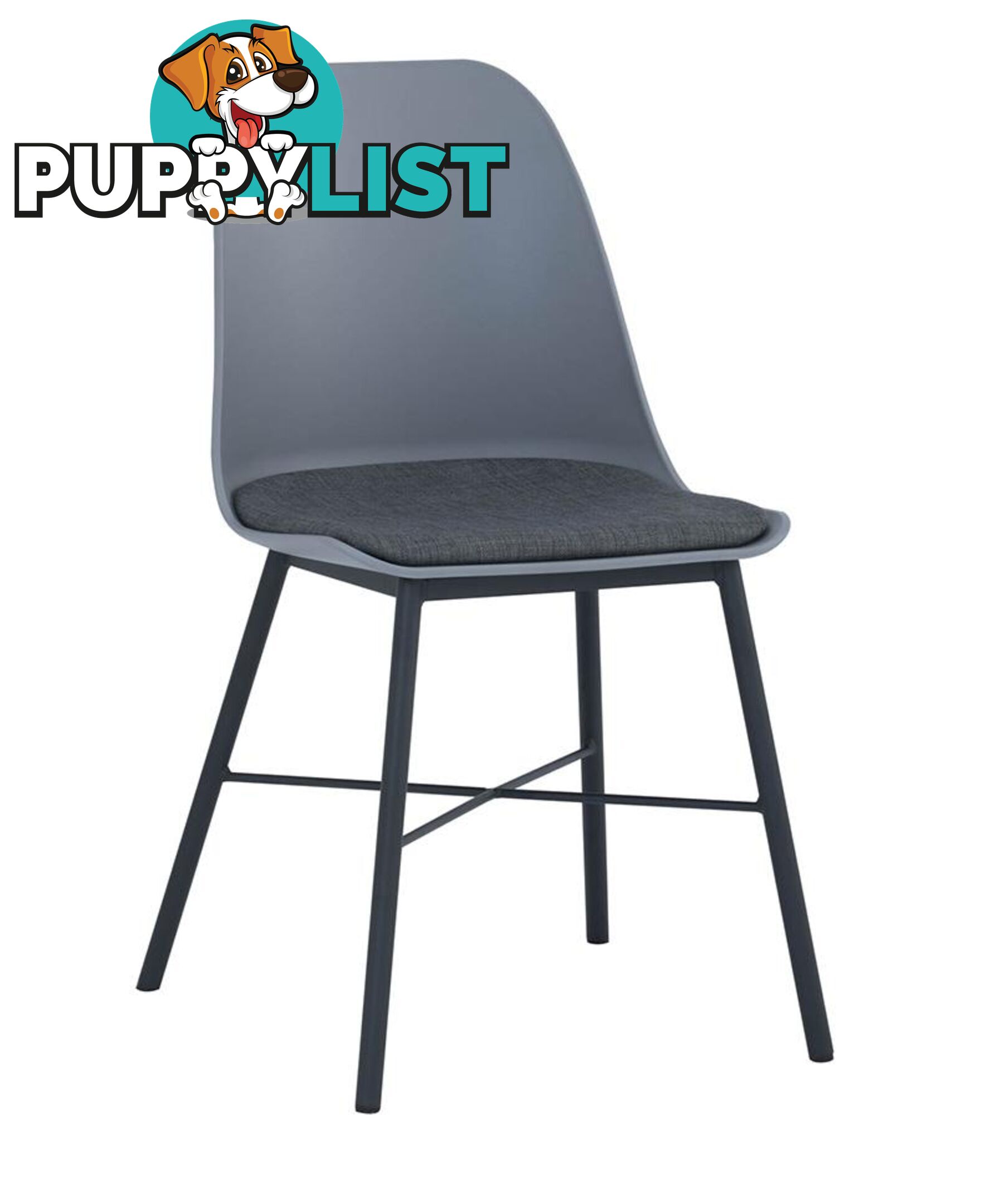 LAXMI Dining Chair - Grey & Black - 241188 - 9334719008455