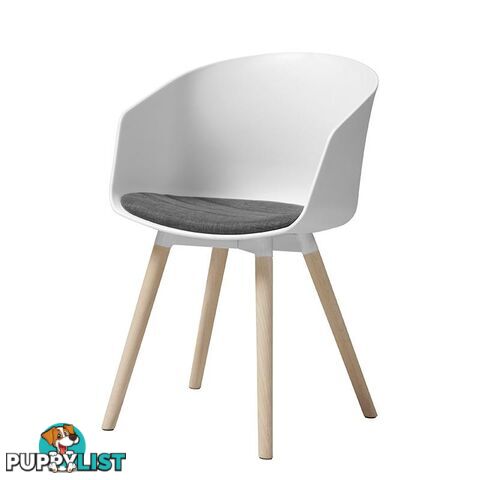 LIDAN Dining Chair - White & Natural - AC-22272-1 - 5706553430152