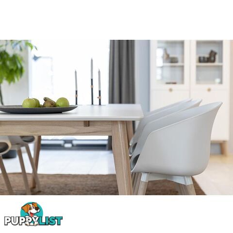 LIDAN Dining Chair - White & Natural - AC-22272-1 - 5706553430152