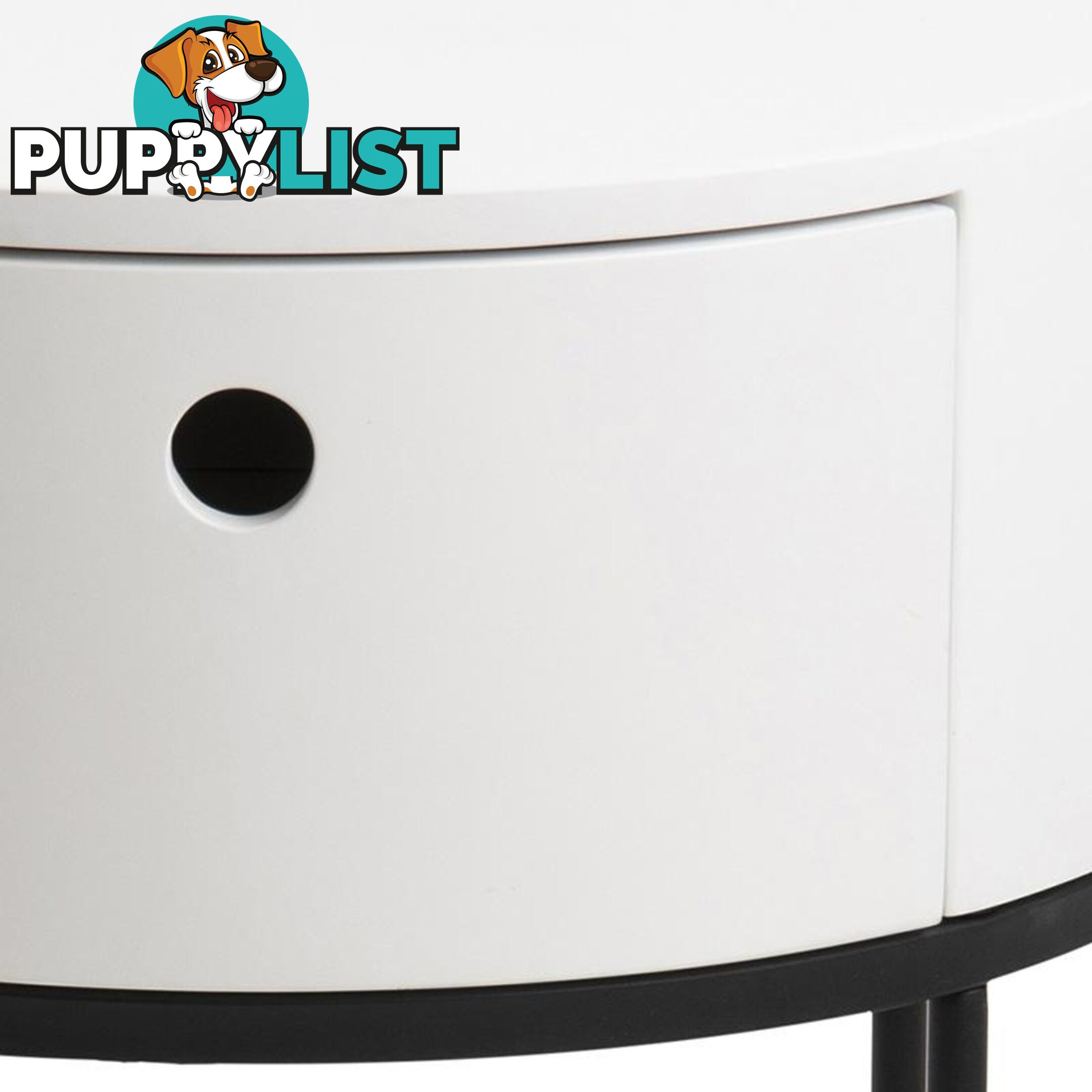 POLON Bedside Table 40cm - White & Black - AC-0000087871 - 5713941133892