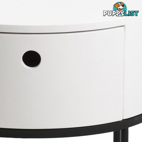 POLON Bedside Table 40cm - White & Black - AC-0000087871 - 5713941133892