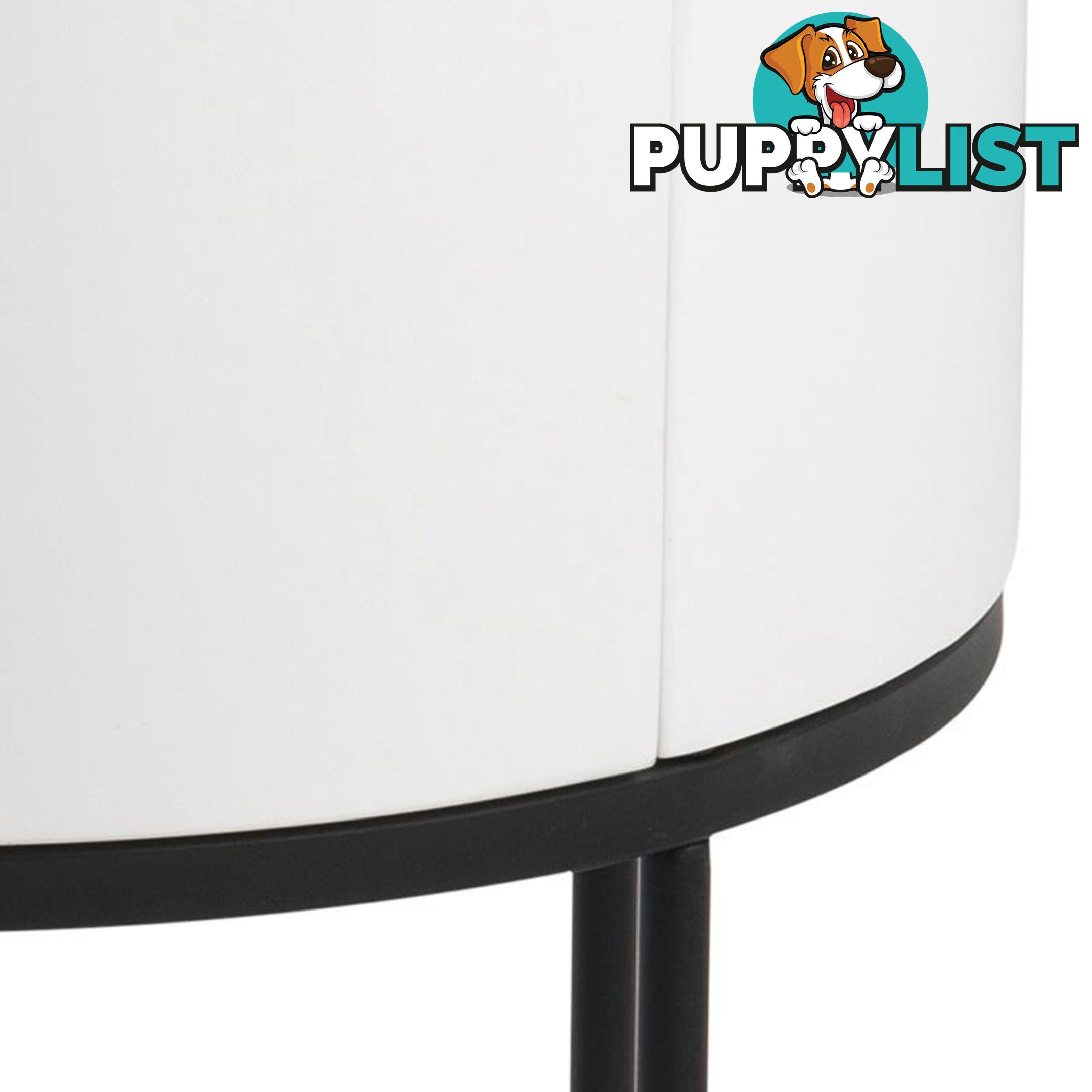 POLON Bedside Table 40cm - White & Black - AC-0000087871 - 5713941133892