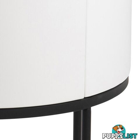 POLON Bedside Table 40cm - White & Black - AC-0000087871 - 5713941133892