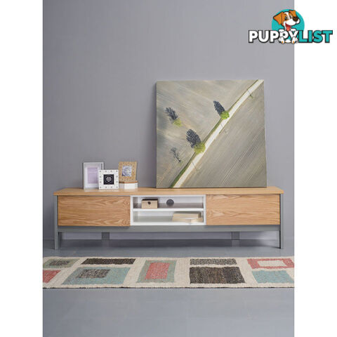 JARVY TV Entertainment Unit 186cm - Natural & Grey - 3369005 - 9334719008929