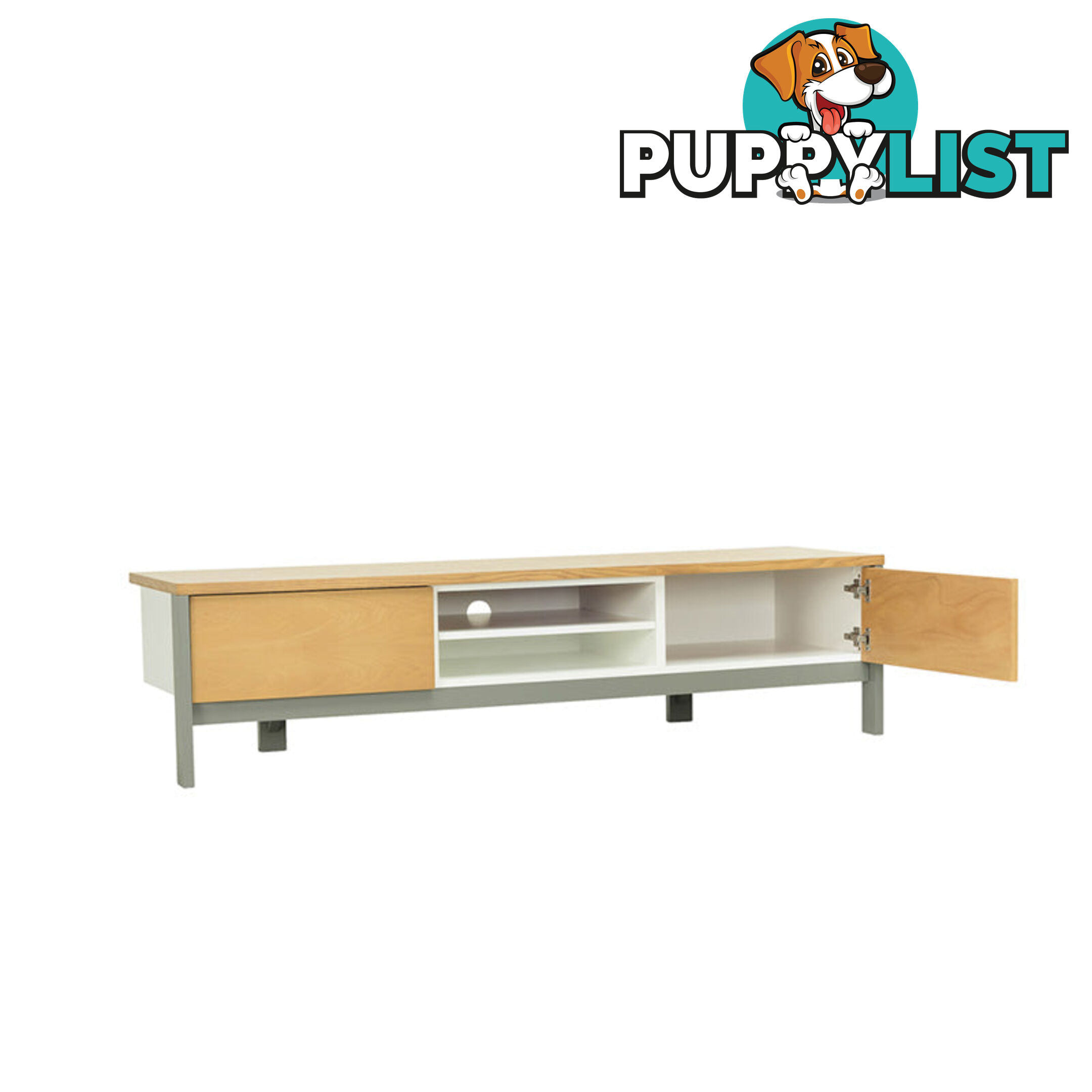 JARVY TV Entertainment Unit 186cm - Natural & Grey - 3369005 - 9334719008929