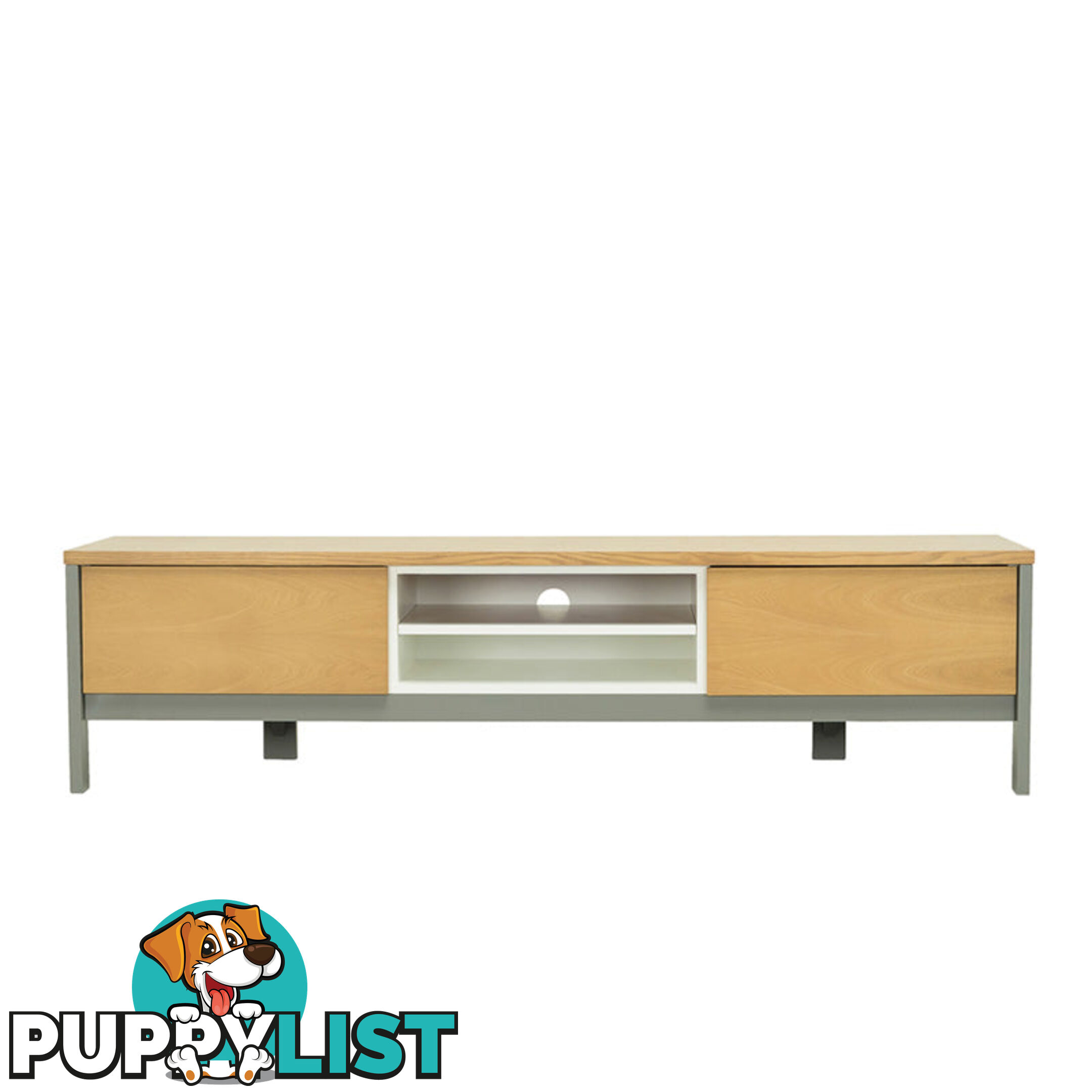 JARVY TV Entertainment Unit 186cm - Natural & Grey - 3369005 - 9334719008929