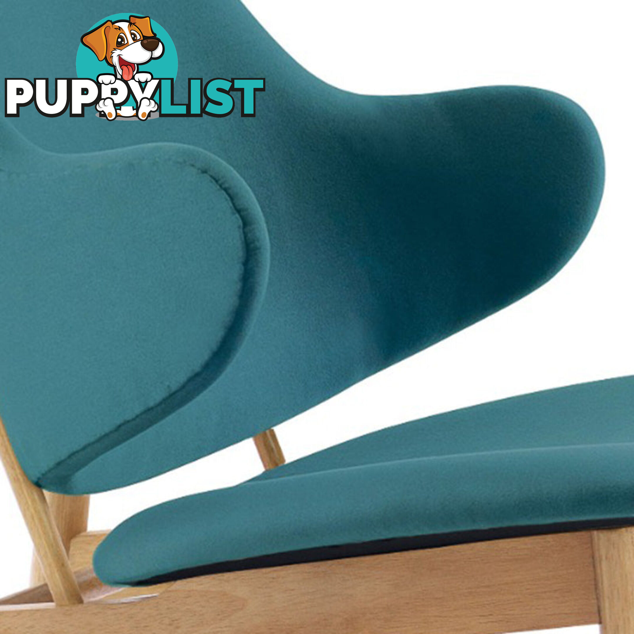 VERONIC Lounge Chair - Teal & Natural - VERONIC_103_733 - 9334719012315