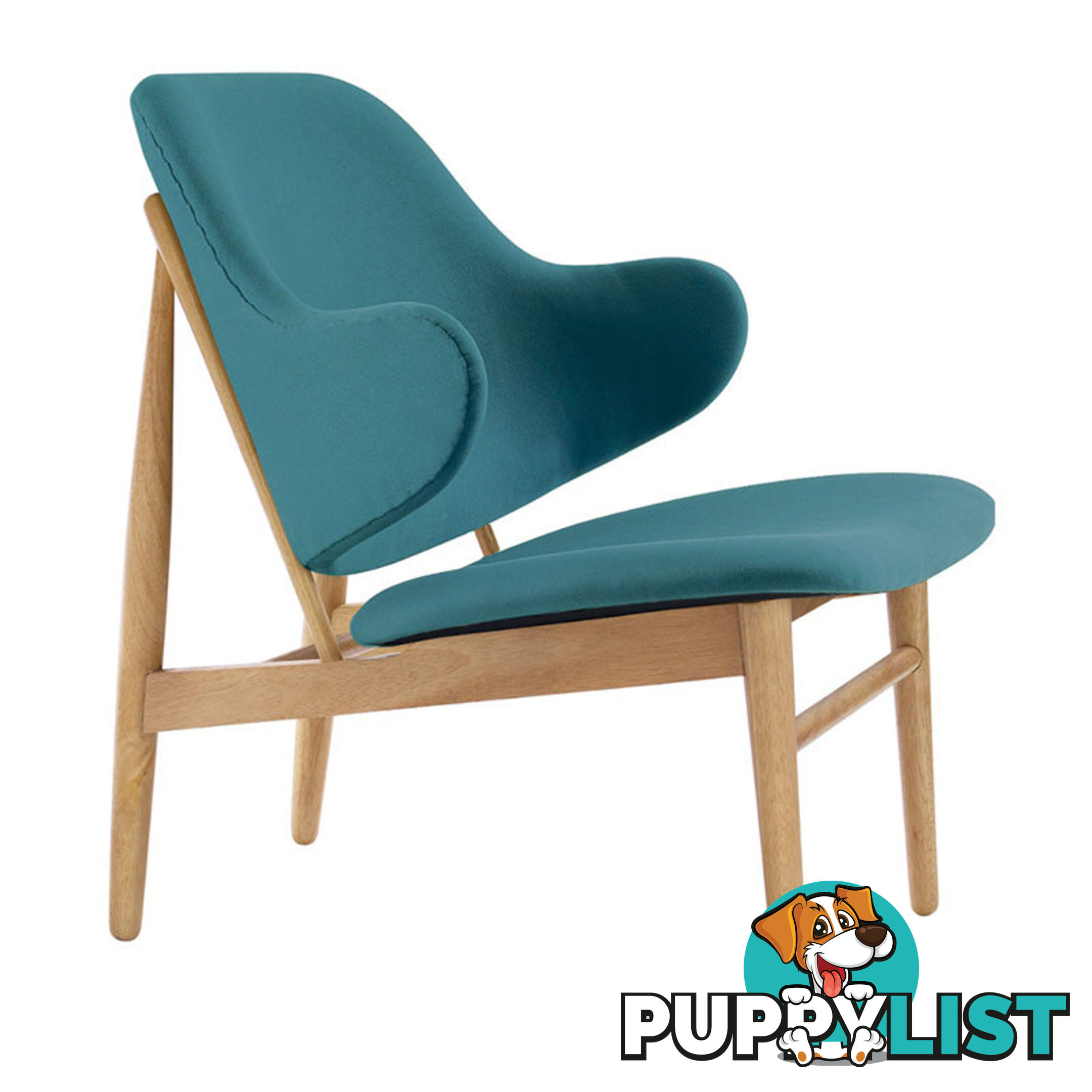 VERONIC Lounge Chair - Teal & Natural - VERONIC_103_733 - 9334719012315