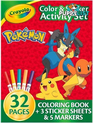 Crayola - Pokemon Colour And Sticker Activity Set With Markers - Bs042689 - 071662026899